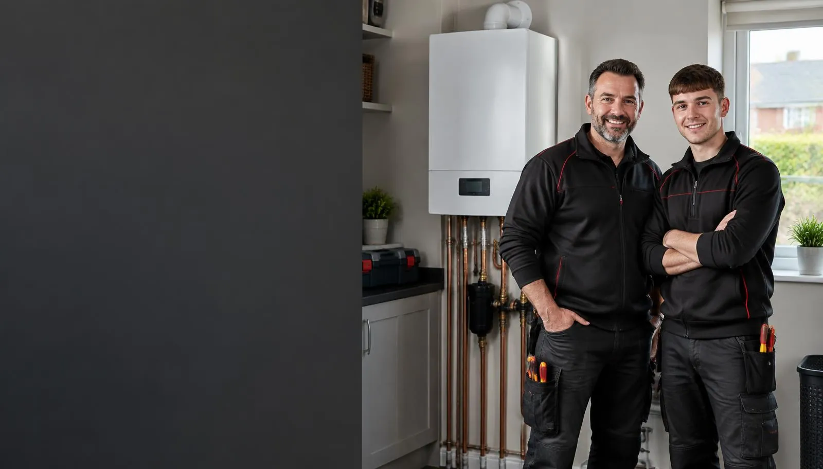 C Gill & Son heating engineers working in a home